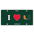 Miami Hurricanes Styrene License Plate